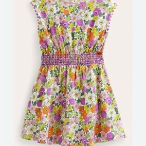 MINI BODEN PURPLE FLORAL SMOCKED KNIT DRESS 2-3T girls